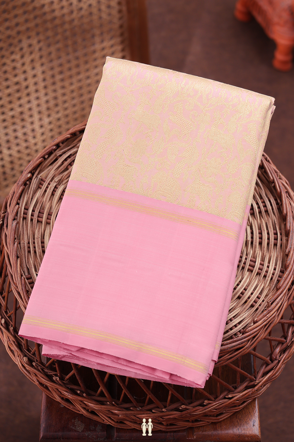 Kanchipuram Silk Saree In Pink With Vanasingaram Design