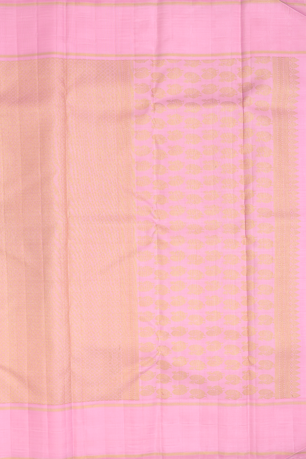 Kanchipuram Silk Saree In Pink With Vanasingaram Design