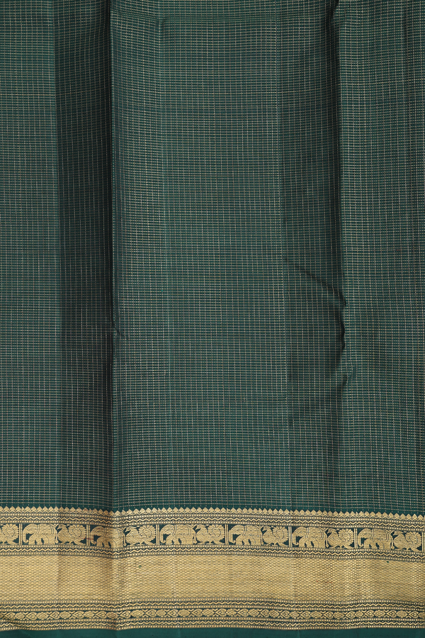 Kanchipuram Silk Saree In Maroon Along Checks With Buttas