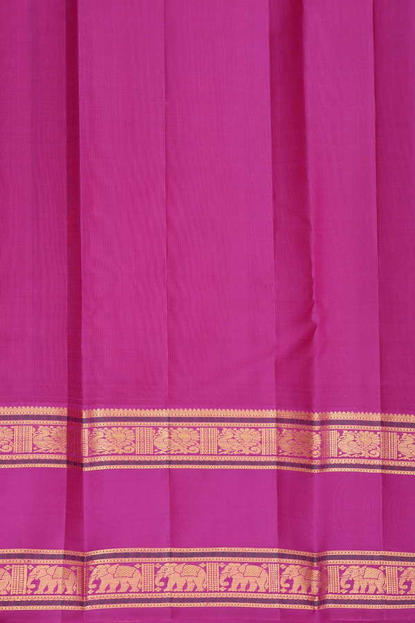 Kanchipuram Silk Saree Turquoise Green With Elephant Buttas