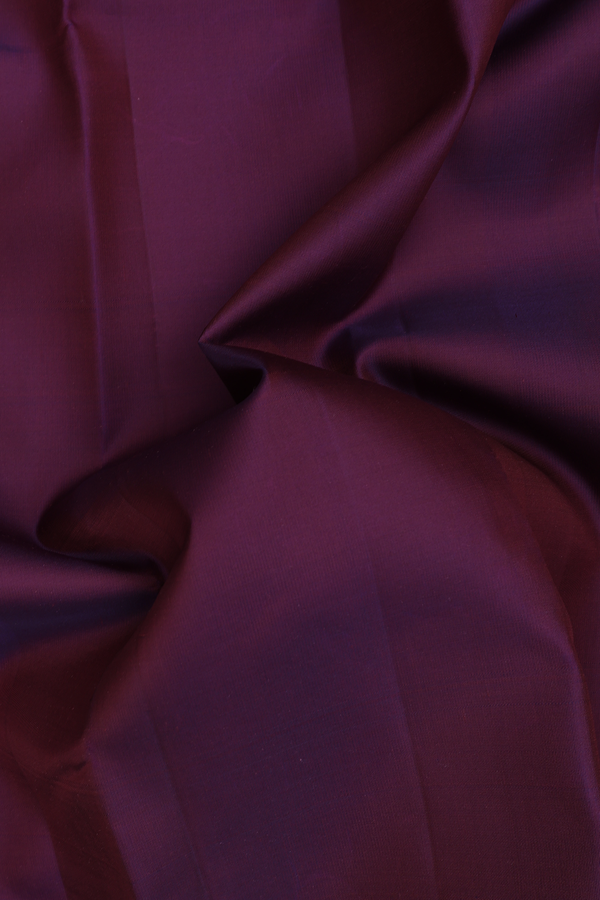 Kanchipuram Silk Saree In Plum Purple With Contrast Border