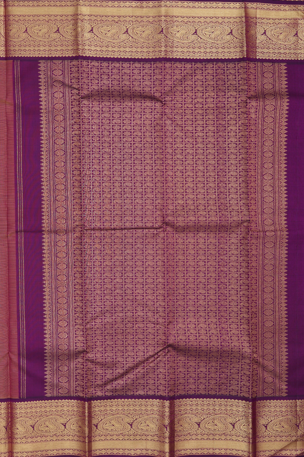 Kanchipuram Silk Saree In Mustard Yellow With Floral Buttas
