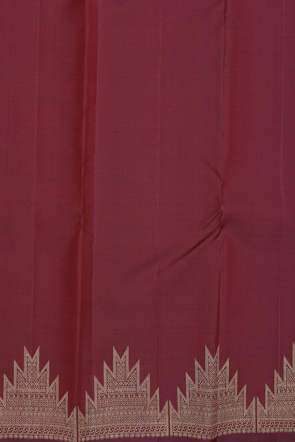 Kanchipuram Silk Saree In Black With Paisley Buttas
