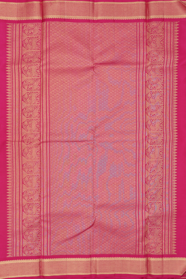 Kanchipuram Silk Saree In Plain Off White With Korvai Border