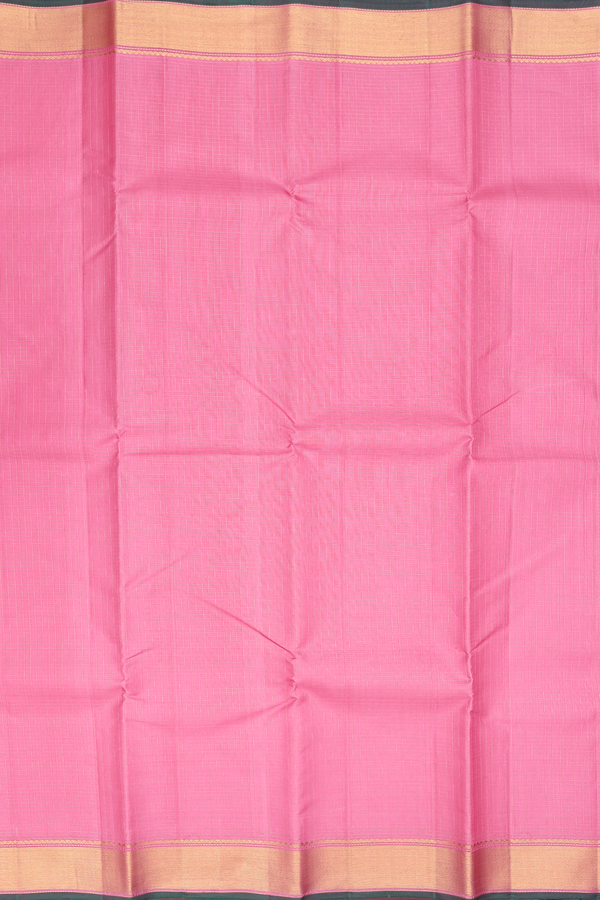 Kanchipuram Silk Saree In Lotus Pink With Checks Design