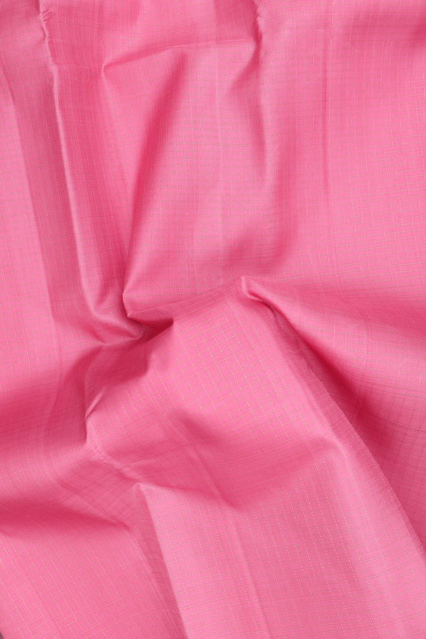 Kanchipuram Silk Saree In Lotus Pink With Checks Design