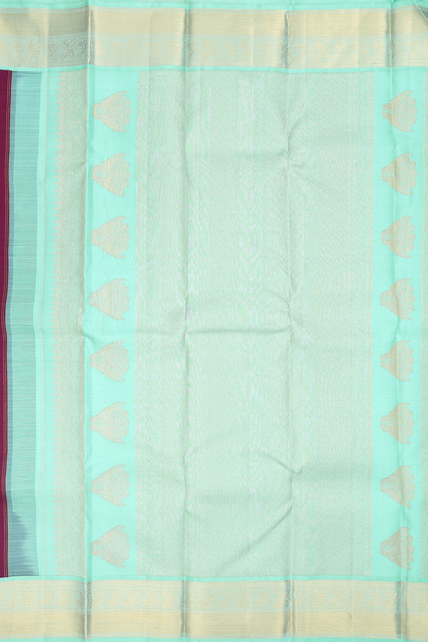 Kanchipuram Silk Saree Burgundy With Peacock Chakram Buttas