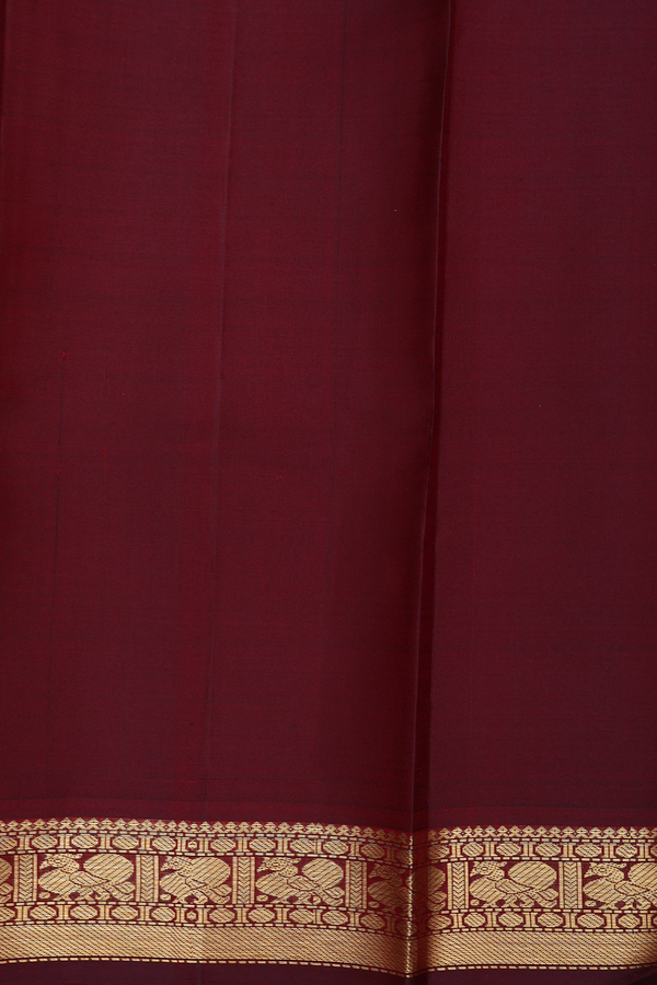 Kanchipuram Silk Saree In Mustard Yellow With Contrast Border