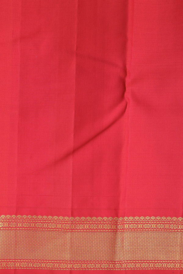 Kanchipuram Silk Saree In Off White With Stripes Design