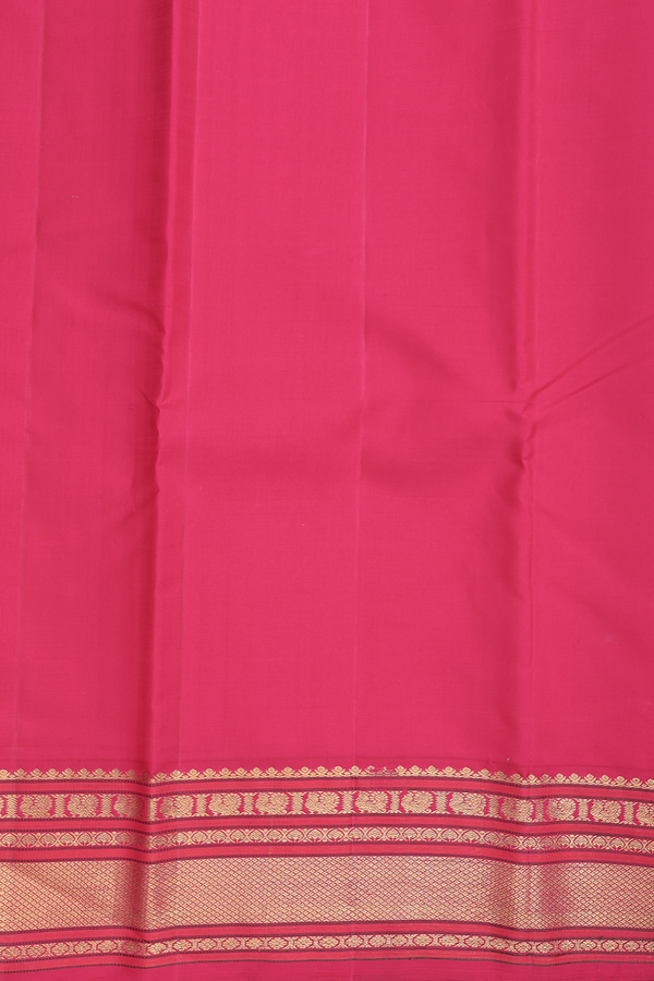 Kanchipuram Silk Saree In Navy Blue With Paisley Buttas