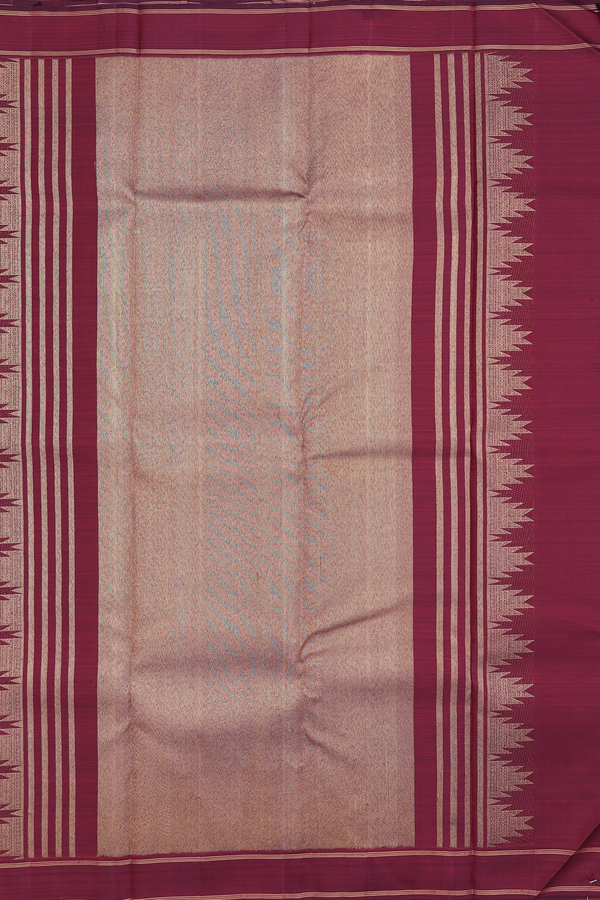 Kanchipuram Silk Saree In Maroon With Floral Buttis