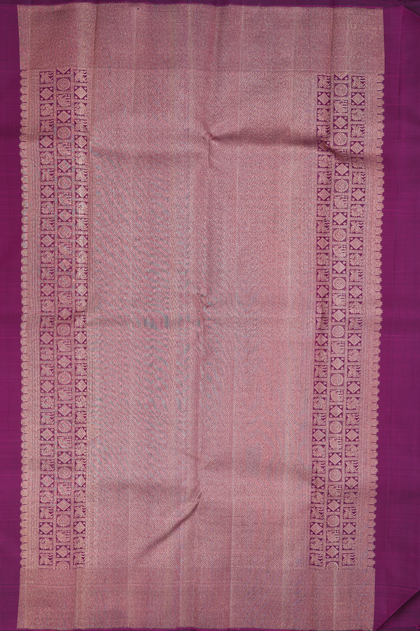 Kanchipuram Silk Saree In Plum Purple With Zari Buttis
