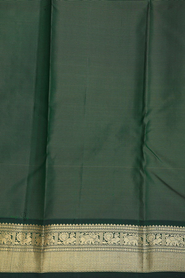 Kanchipuram Silk Saree In Coral Pink With Stripes Design