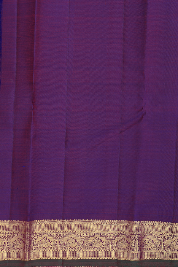 Kanchipuram Silk Saree In Dark Pink With Peacock Buttas