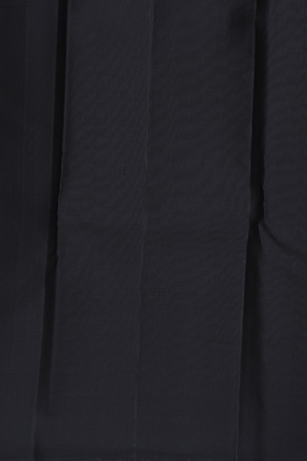 Kanchipuram Silk Saree In Black With Geometric Design