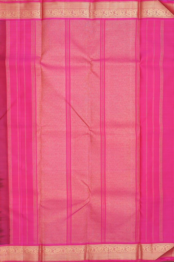 Kanchipuram Silk Saree In Regal Purple With Contrast Border