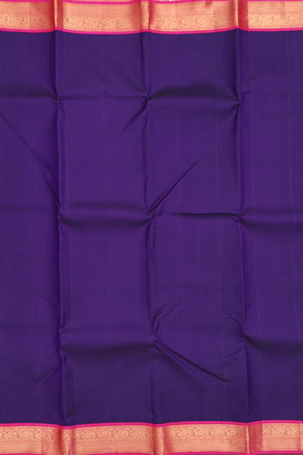 Kanchipuram Silk Saree In Regal Purple With Contrast Border