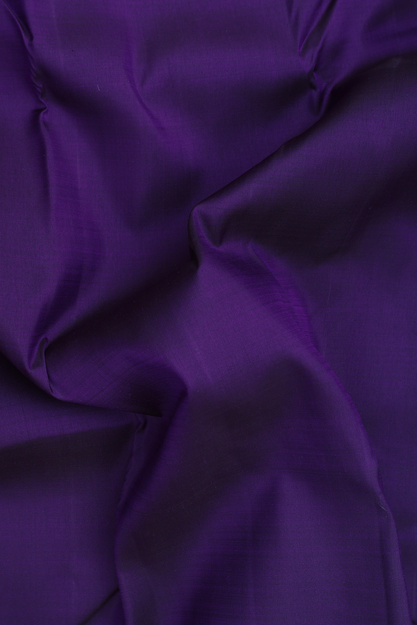 Kanchipuram Silk Saree In Regal Purple With Contrast Border