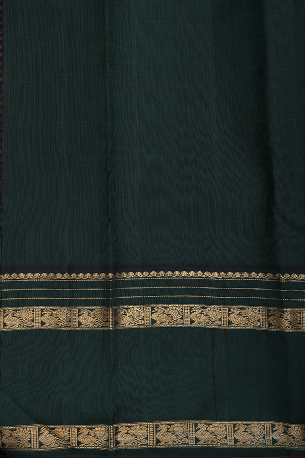 Kanchipuram Silk Saree In Light Green With Stripes Design