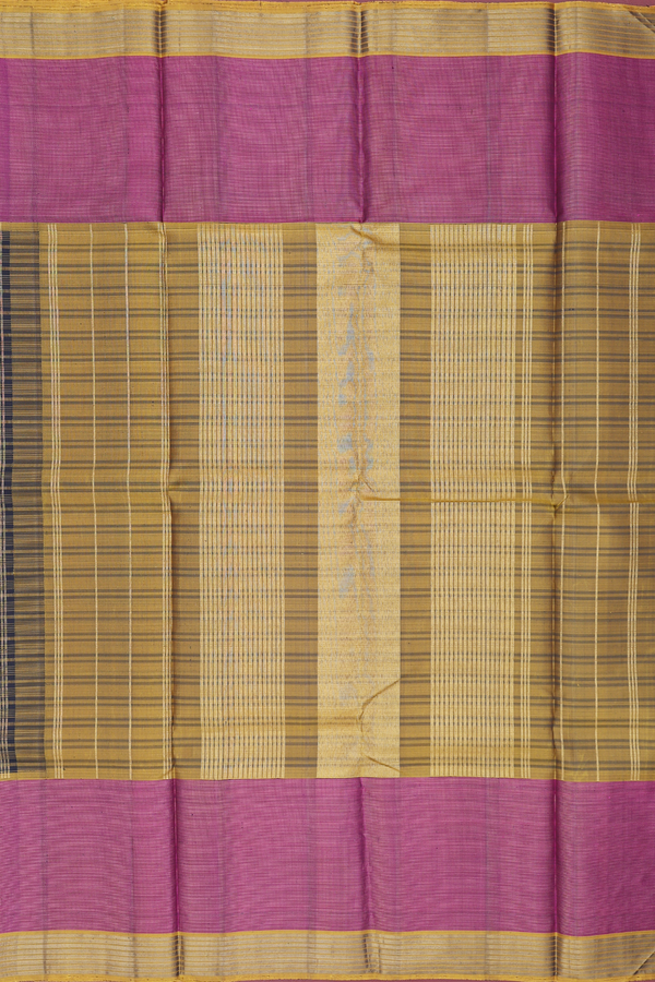 Kanchipuram Silk Saree In Black With Checks Design