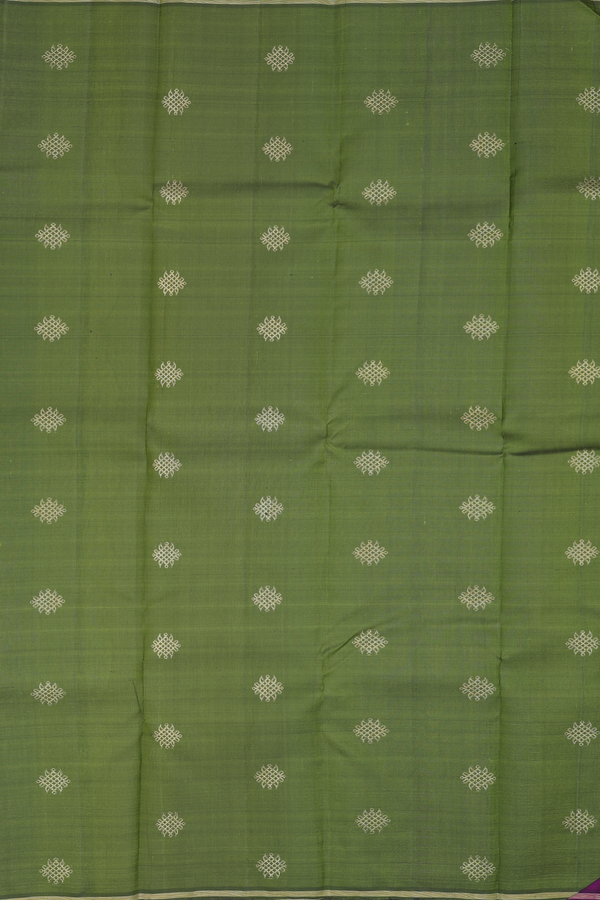 Kanchipuram Silk Saree In Plum Purple With Zari Motifs