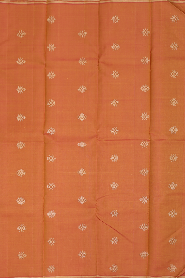 Kanchipuram Silk Saree In Crimson Red With Zari Motifs
