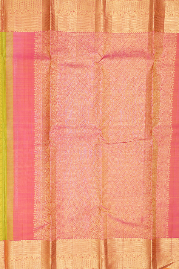 Kanchipuram Silk Saree In Pear Green With Jacquard Pattern