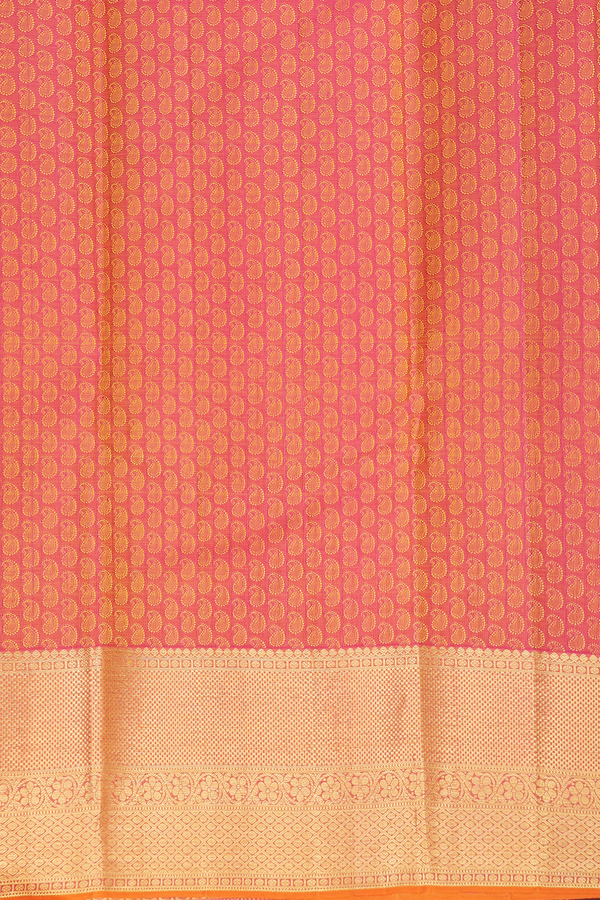 Kanchipuram Silk Saree In Pear Green With Jacquard Pattern