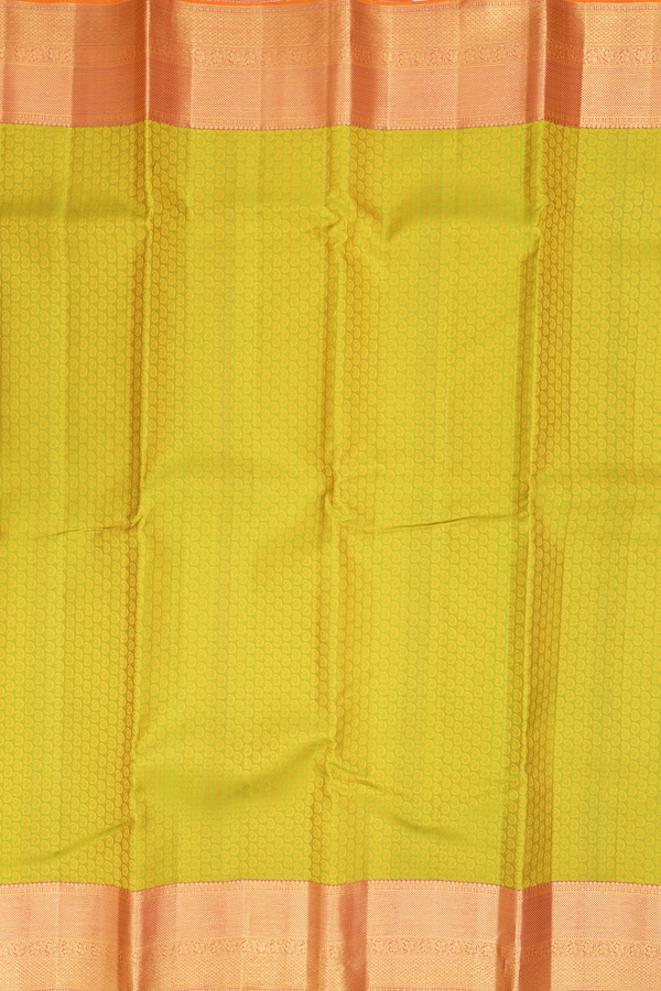 Kanchipuram Silk Saree In Pear Green With Jacquard Pattern