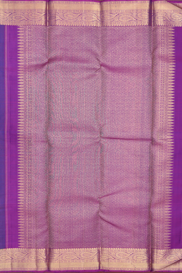 Kanchipuram Silk Saree In Blue With Jacquard Pattern