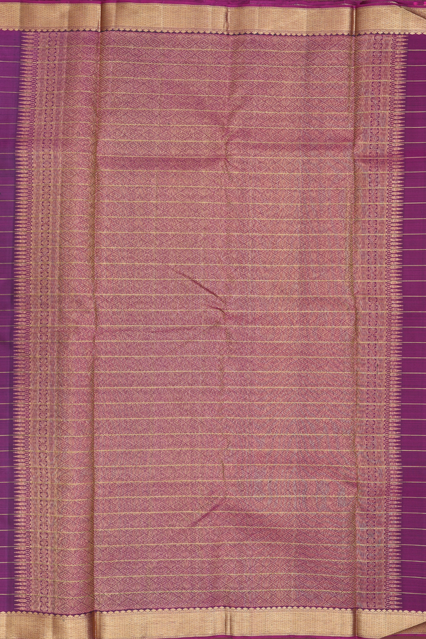 Kanchipuram Silk Saree In Forest Green With Checks Design