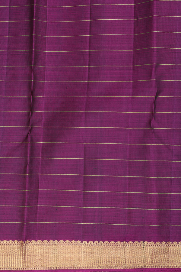 Kanchipuram Silk Saree In Forest Green With Checks Design