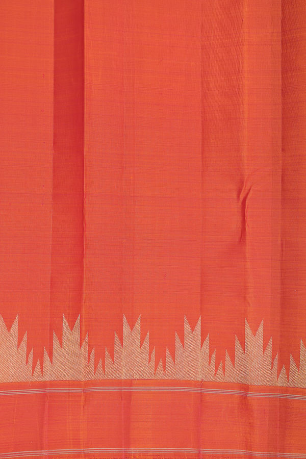 Kanchipuram Silk Saree In Dark Pink With Floral Buttas