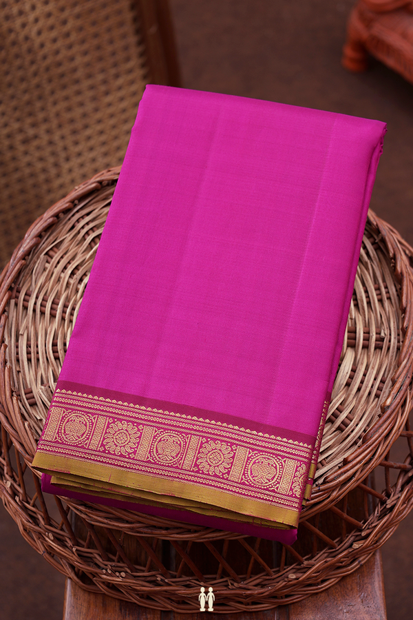 Kanchipuram Silk Saree Purple With Iruthalai Pakshi Border
