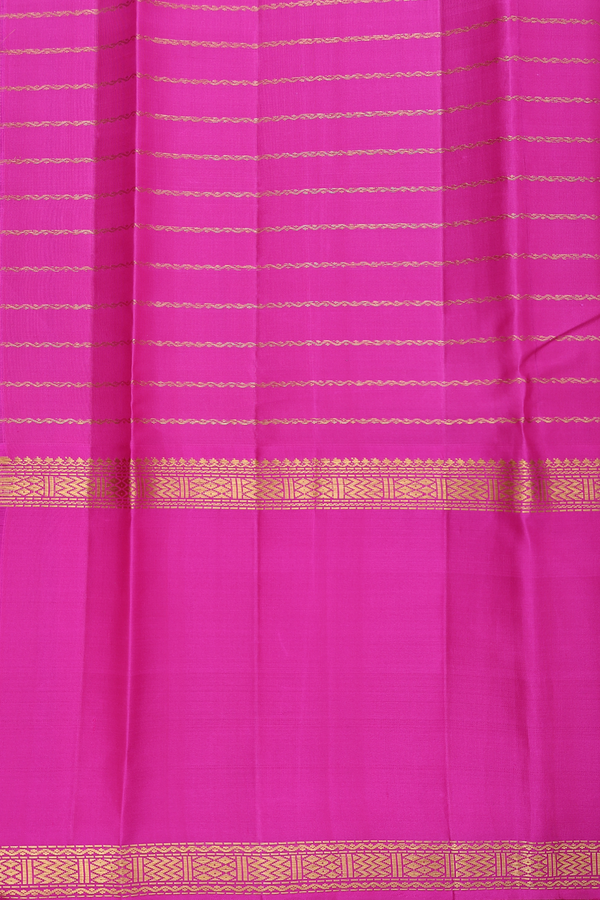 Kanchipuram Silk Saree In Coral Pink With Neli Design