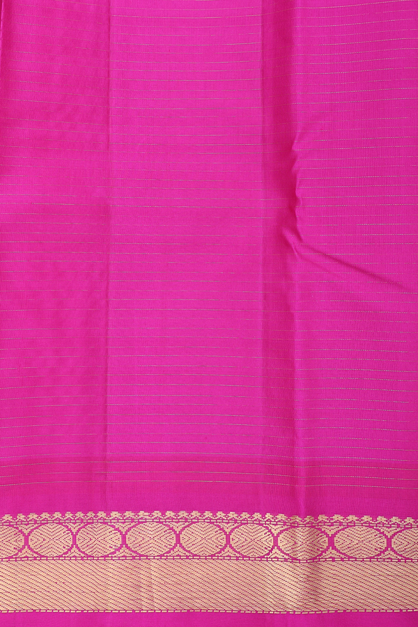 Kanchipuram Silk Saree In Coral Pink With Checks Design