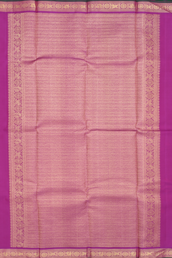 Kanchipuram Silk Saree In Coral Pink With Paisley Buttis