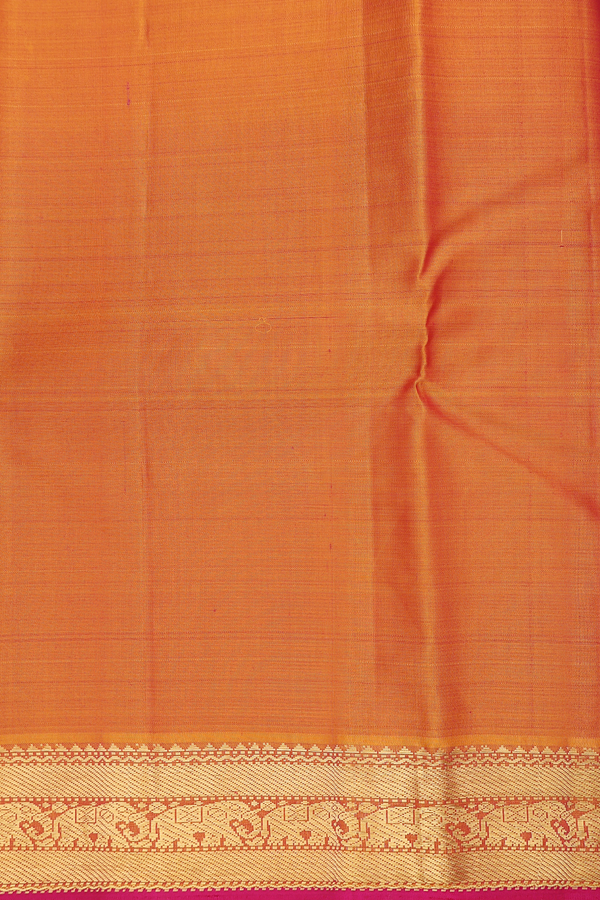 Kanchipuram Silk Saree In Dark Maroon With Contrast Border