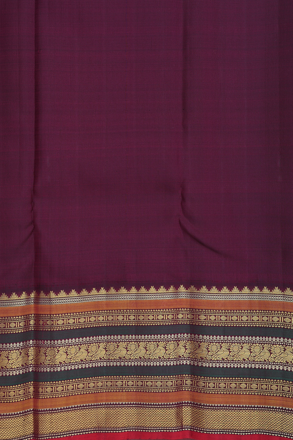 Kanchipuram Silk Saree In Light Brown With Peacock Buttas
