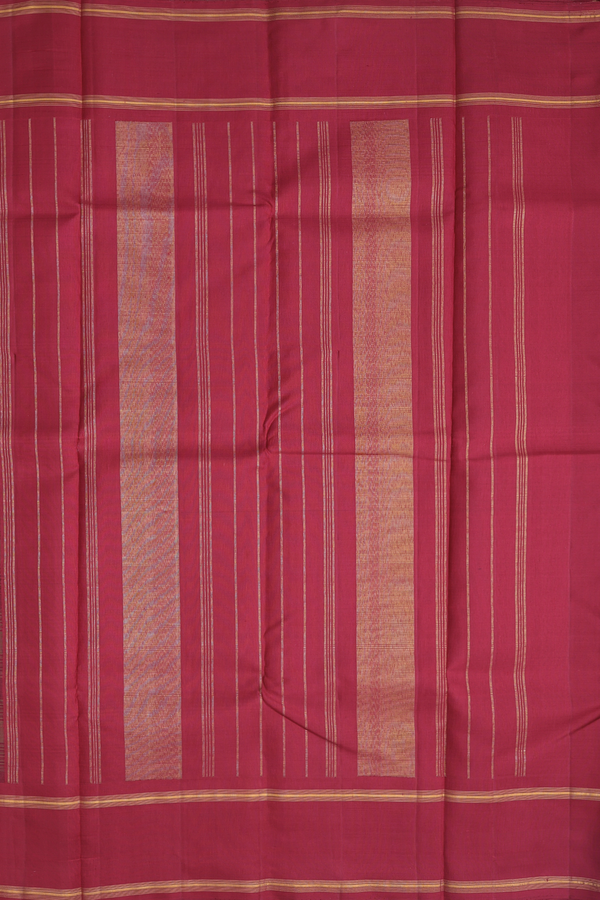 Kanchipuram Silk Saree In Green And Black With Checks Design