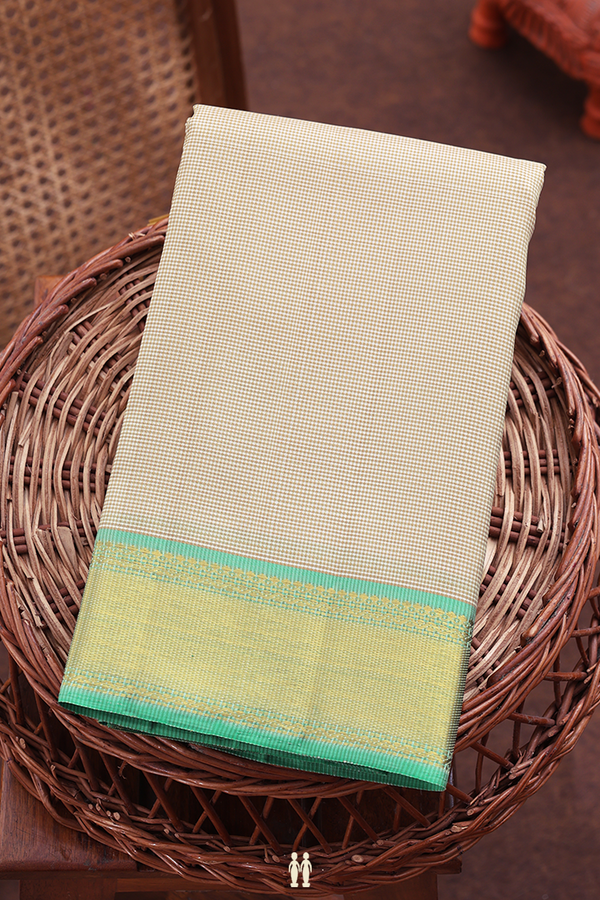 Kanchipuram Silk Saree In Brown And White With Kasa Kasa Kattam