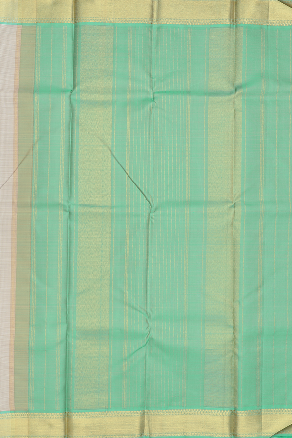 Kanchipuram Silk Saree In Brown And White With Kasa Kasa Kattam