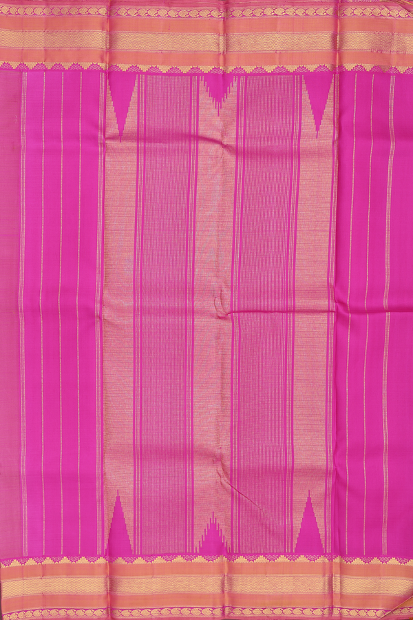 Kanchipuram Silk Saree In Brown And White With Kasa Kasa Kattam