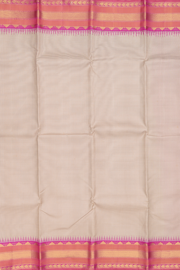 Kanchipuram Silk Saree In Brown And White With Kasa Kasa Kattam