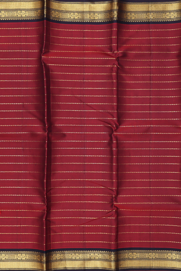 Kanchipuram Silk Saree In Maroon With Neli Design