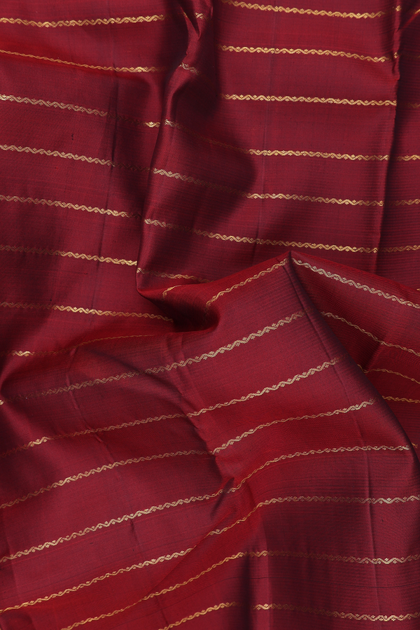 Kanchipuram Silk Saree In Maroon With Neli Design
