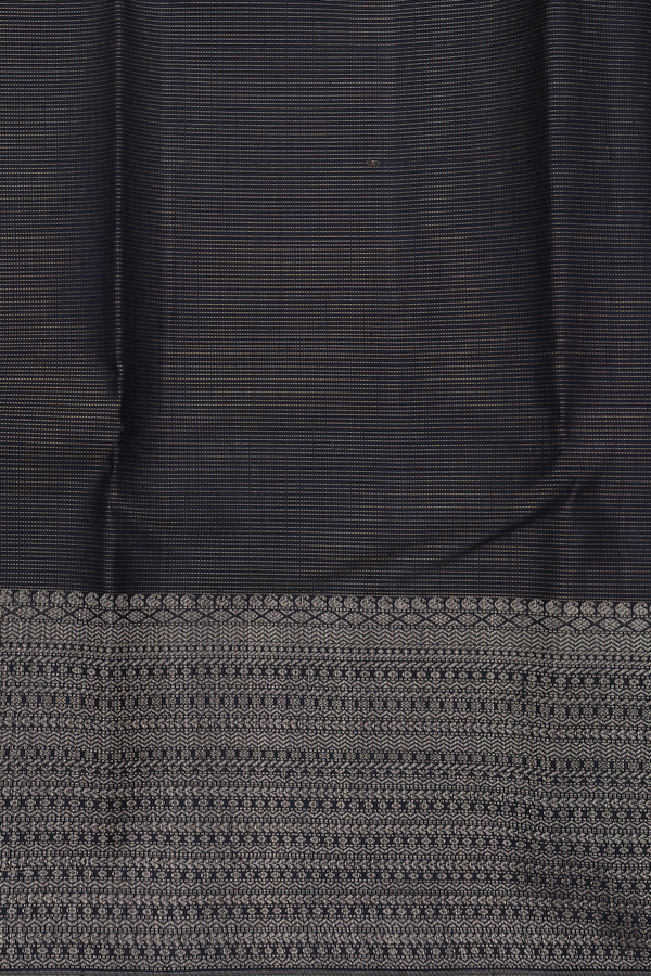 Kanchipuram Silk Saree In Black With Checks Design