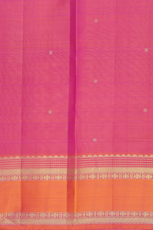 Kanchipuram Silk Saree In Purple Rose With Checks Design