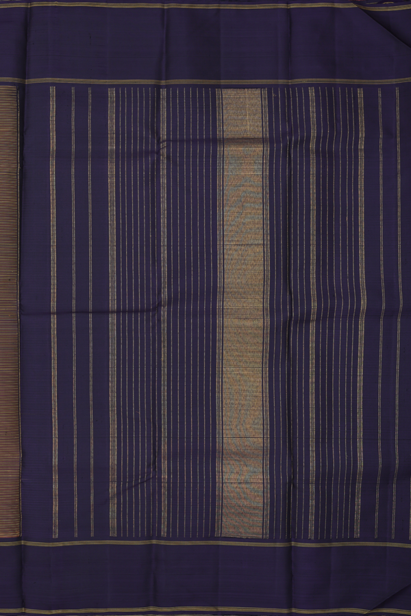 Kanchipuram Silk Saree In Yellow And Brown With Checks Design