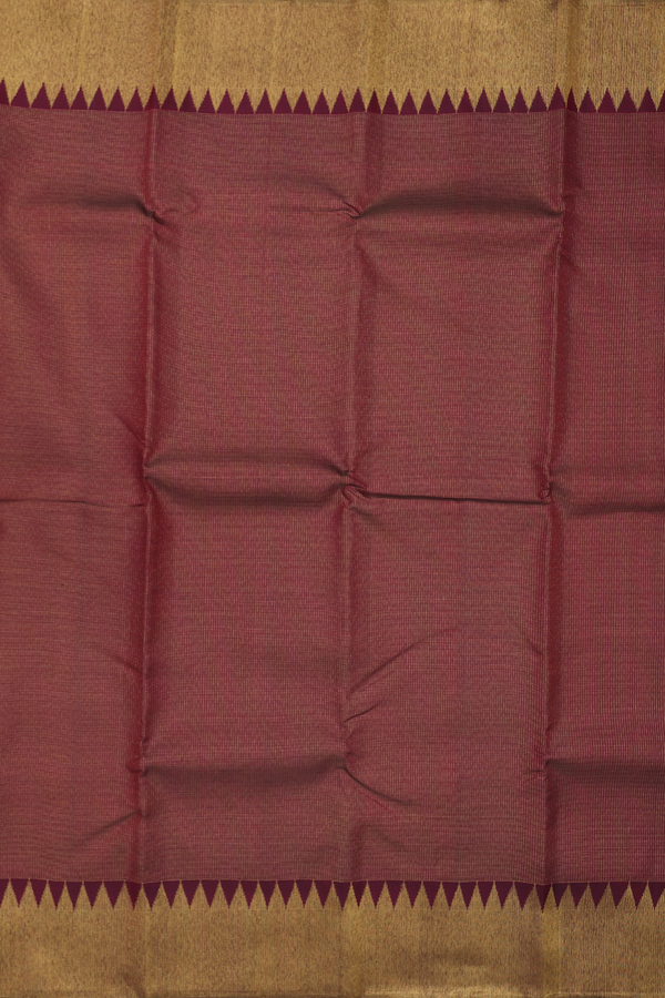 Kanchipuram Silk Saree In Maroon With Checks Design